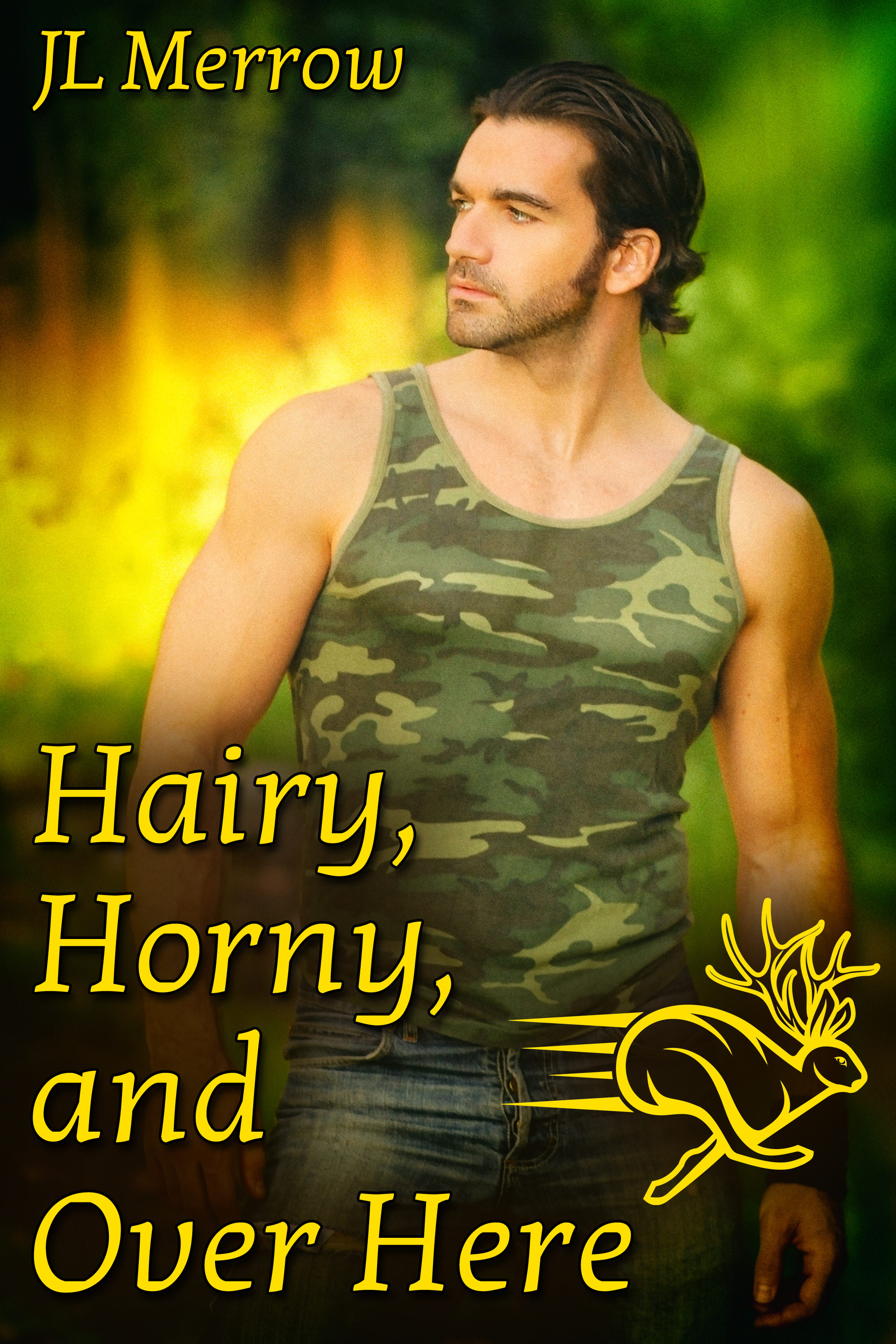 This image is the cover for the book Hairy, Horny, and Over Here