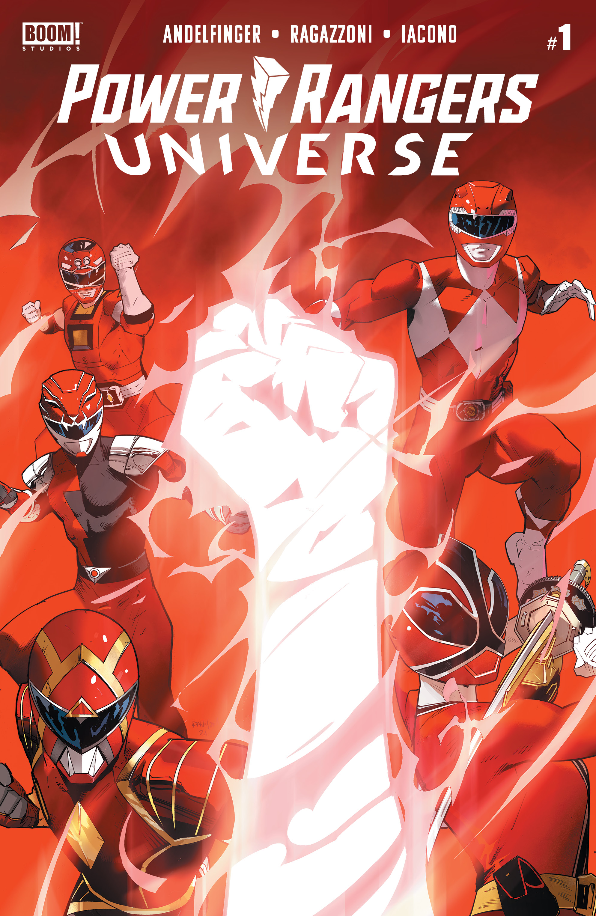 This image is the cover for the book Power Rangers Universe #1, Power Rangers Universe