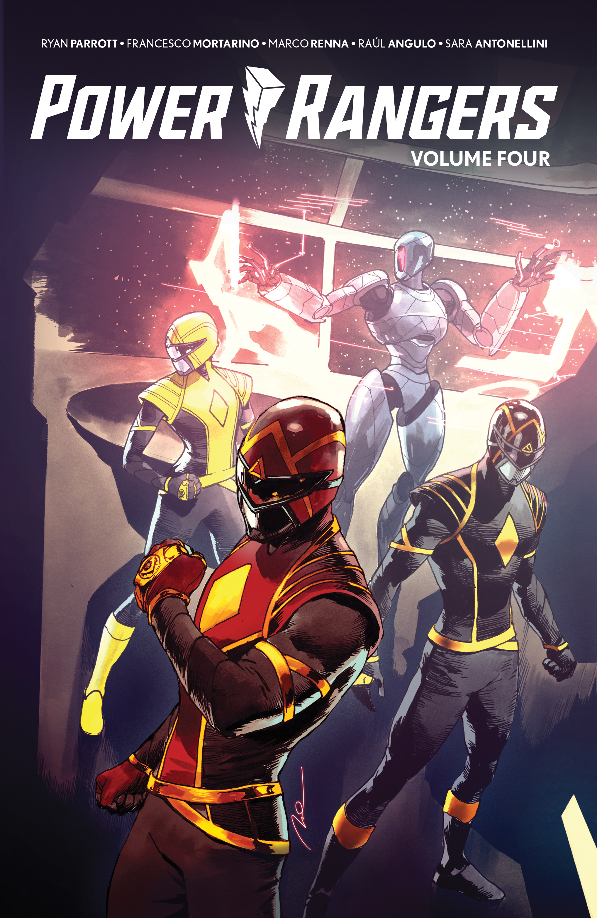 This image is the cover for the book Power Rangers Vol. 4