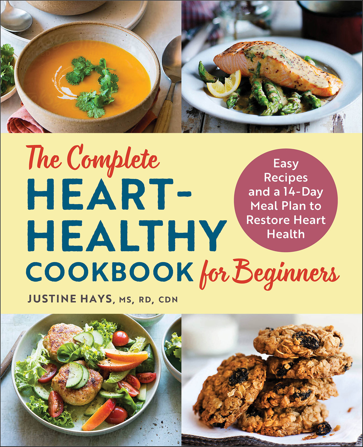 This image is the cover for the book Complete Heart-Healthy Cookbook for Beginners