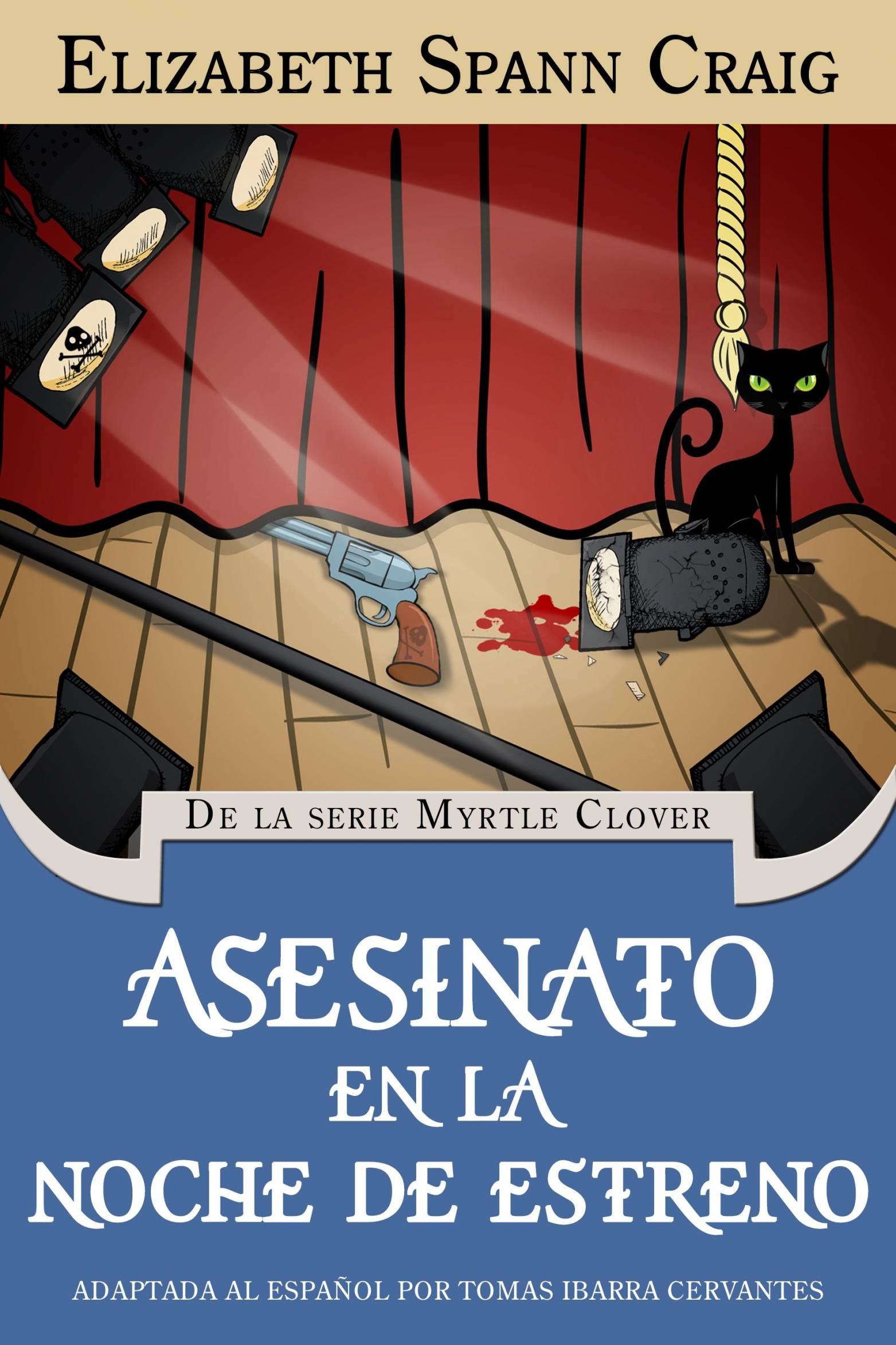 This image is the cover for the book Asesinato en la noche de estreno