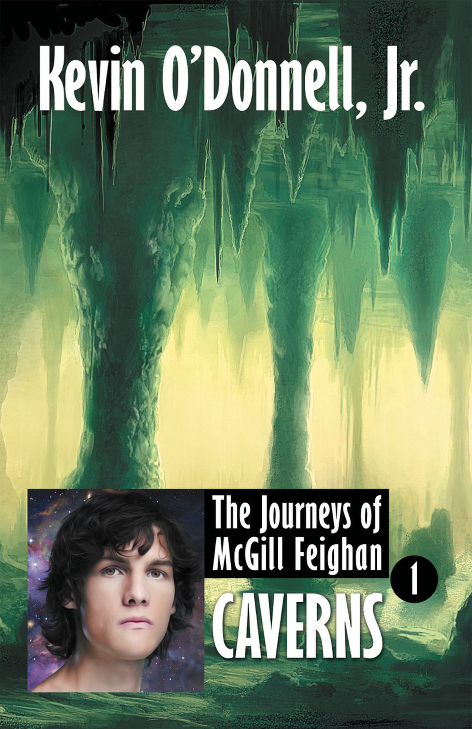 This image is the cover for the book Caverns, The Journeys of McGill Feighan