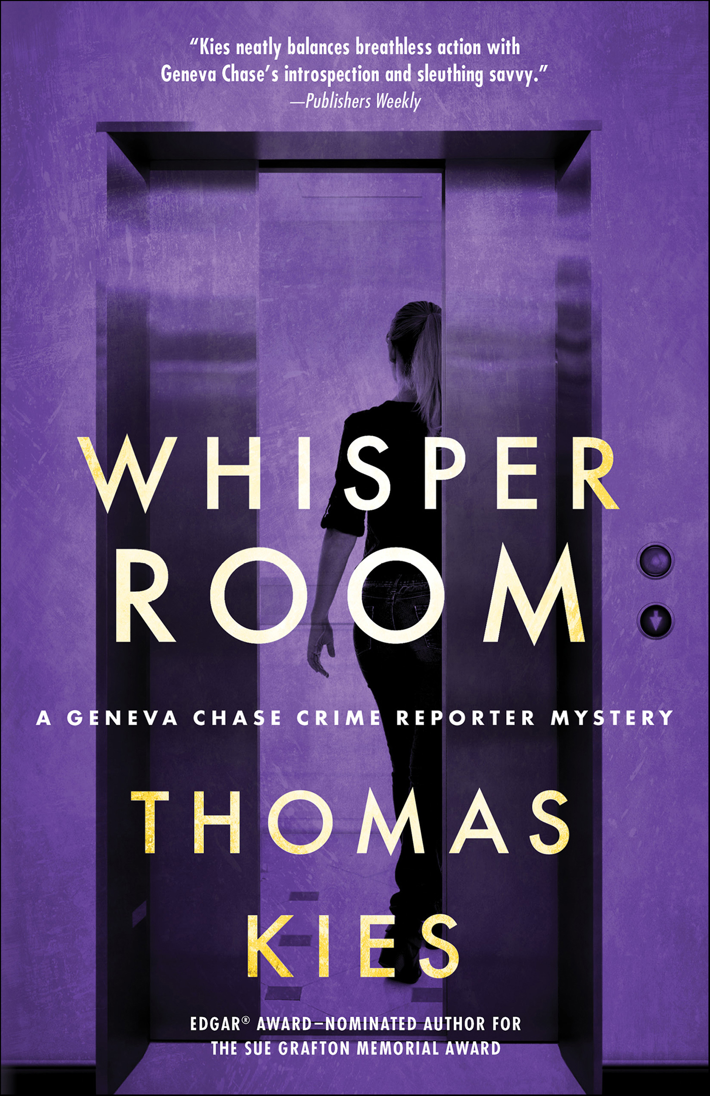 This image is the cover for the book Whisper Room, Geneva Chase Crime Reporter Mysteries