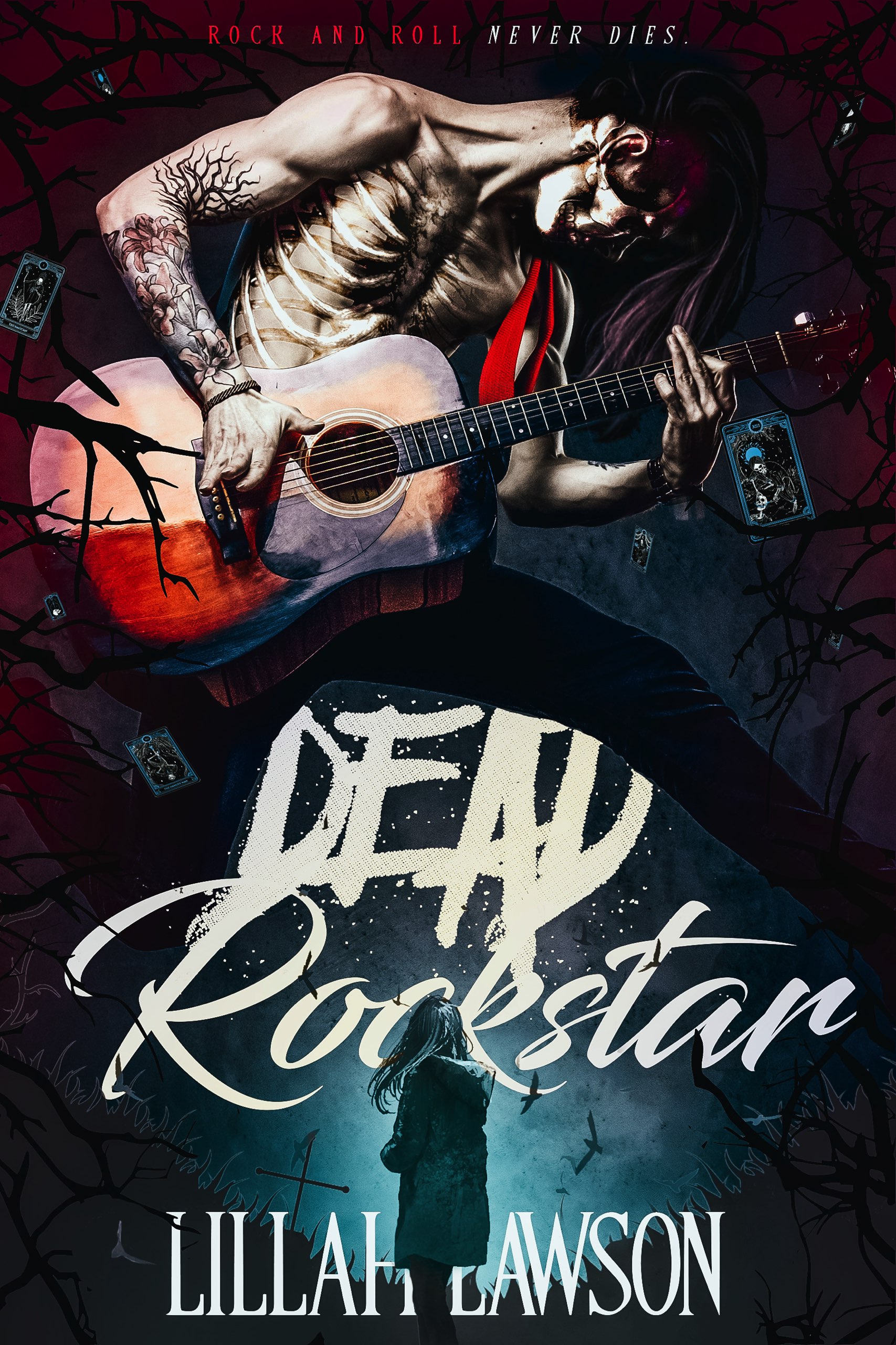 This image is the cover for the book Dead Rockstar, Dead Rockstar