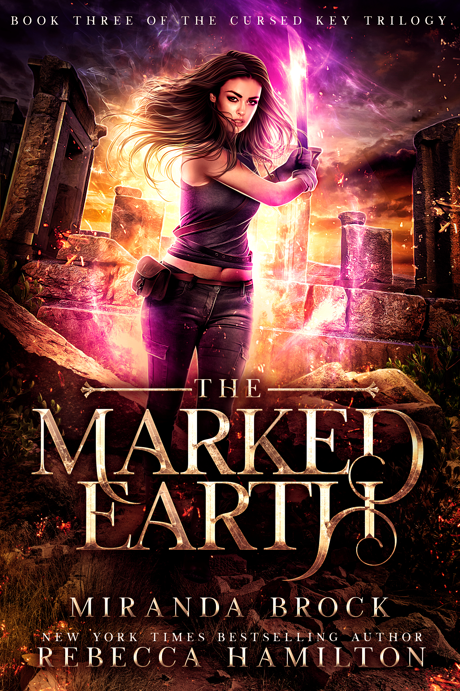This image is the cover for the book The Marked Earth, The Cursed Key Trilogy
