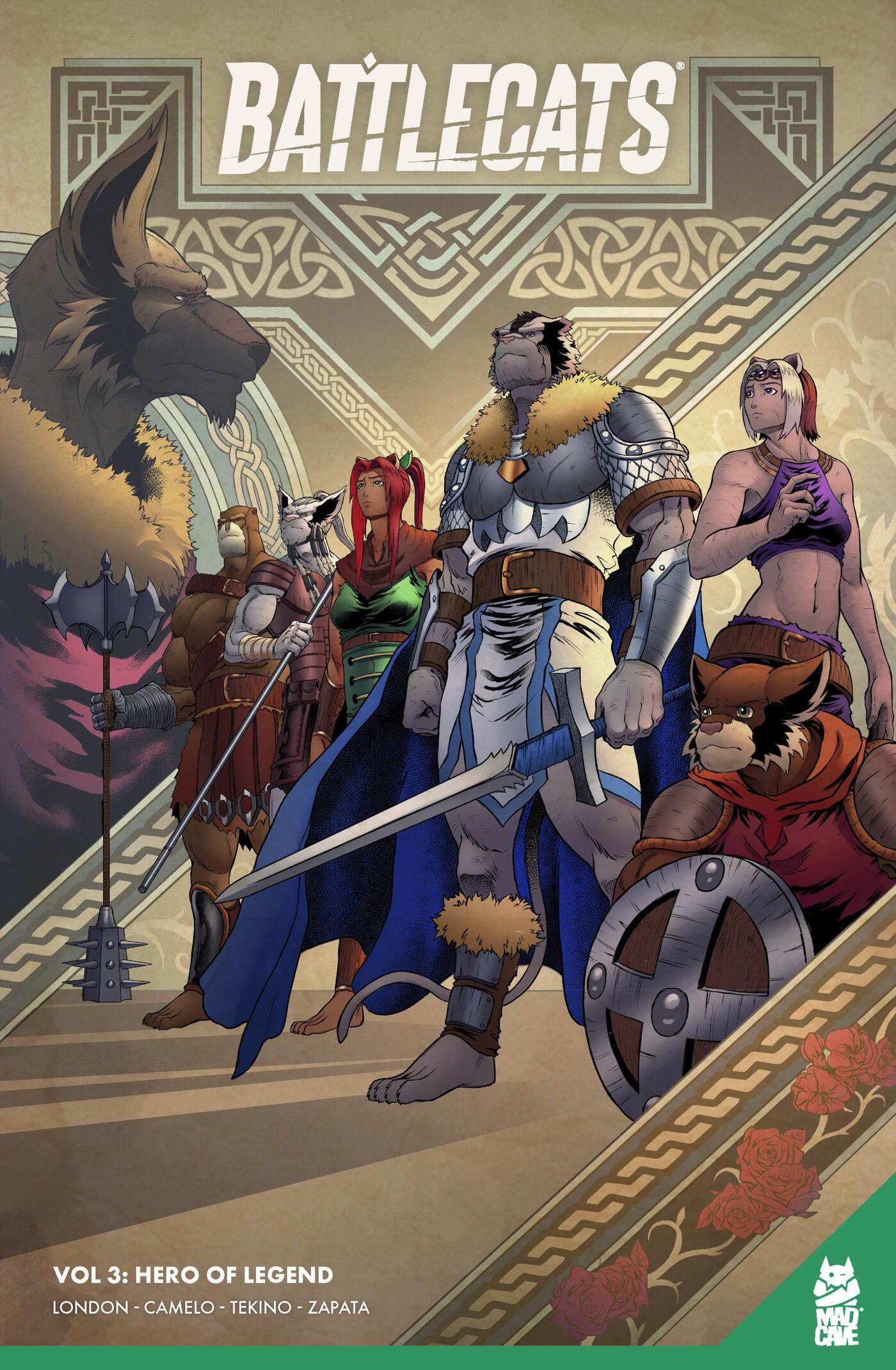 This image is the cover for the book Battlecats Vol. 3, Battlecats