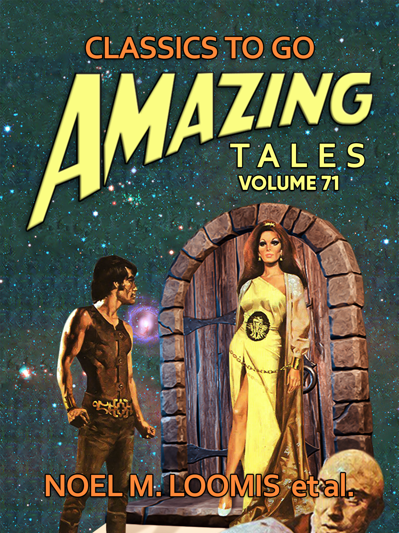 This image is the cover for the book Amazing Stories Volume 71, Classics To Go