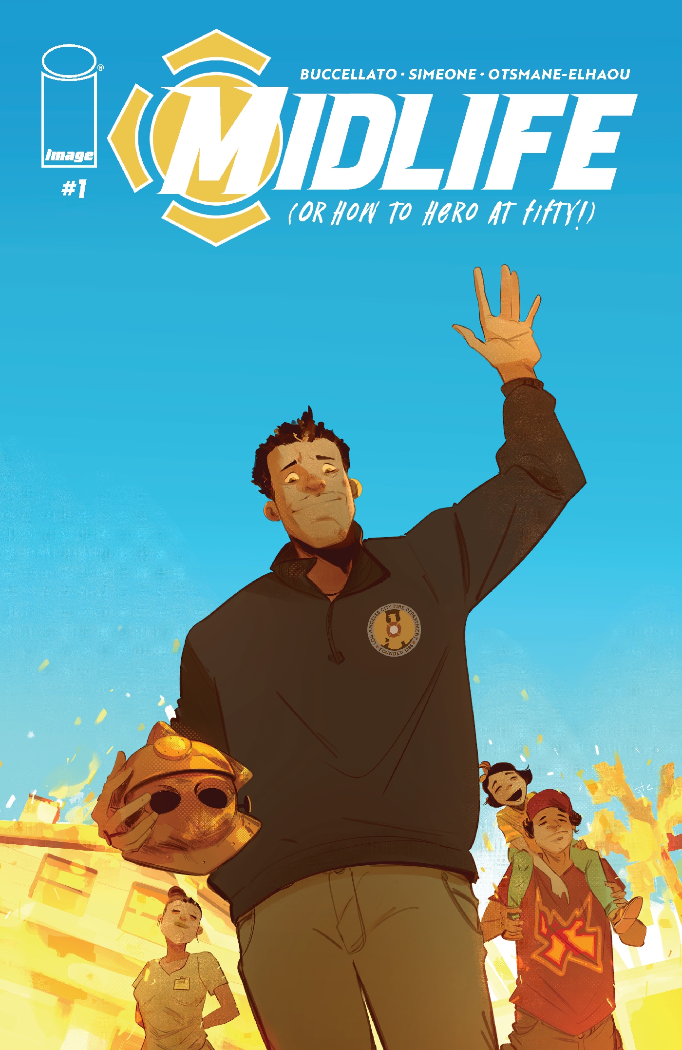 This image is the cover for the book MIDLIFE (OR HOW TO HERO AT FIFTY!) #1, MIDLIFE (OR HOW TO HERO AT FIFTY!)