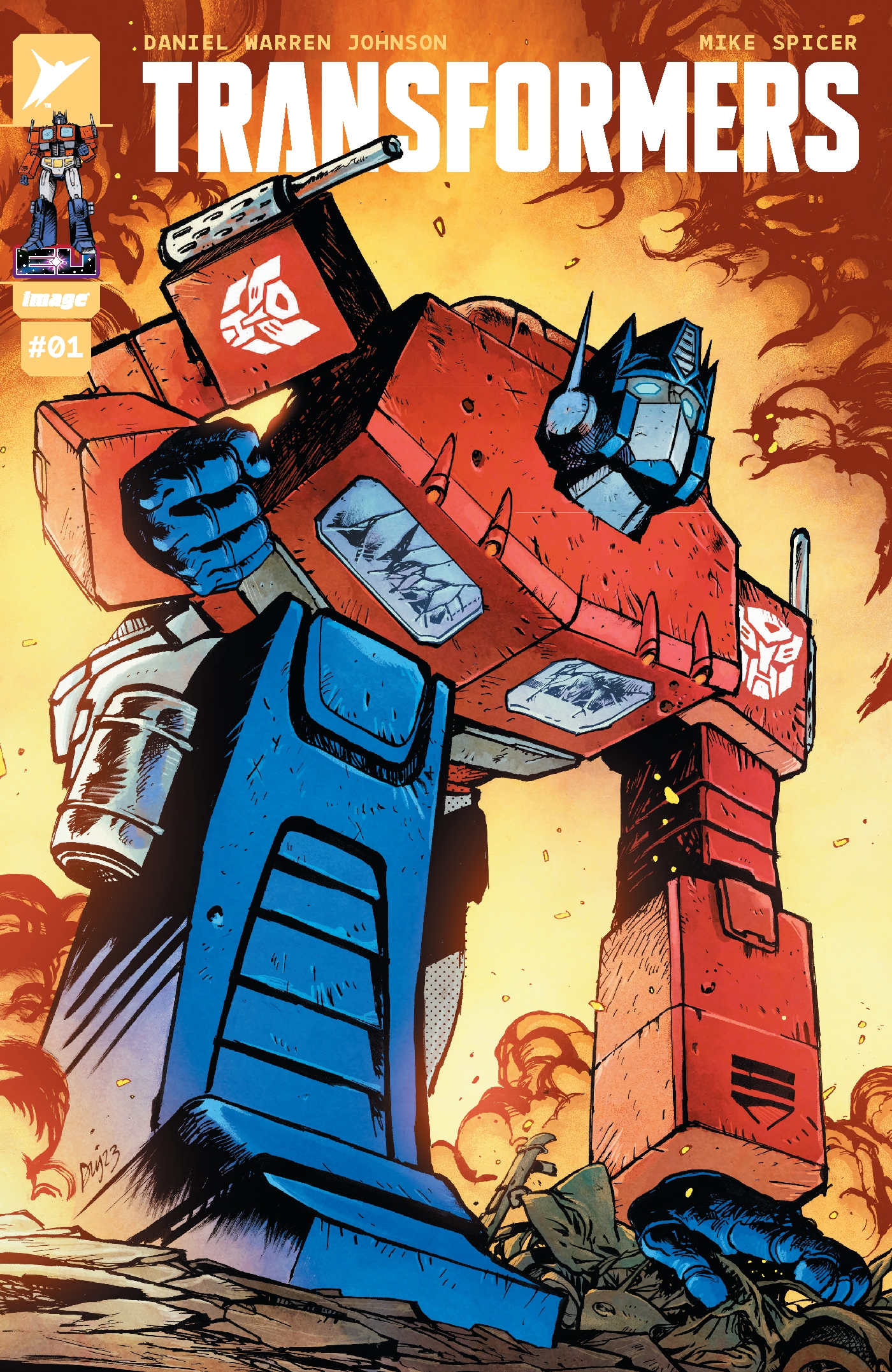 This image is the cover for the book TRANSFORMERS #1, TRANSFORMERS