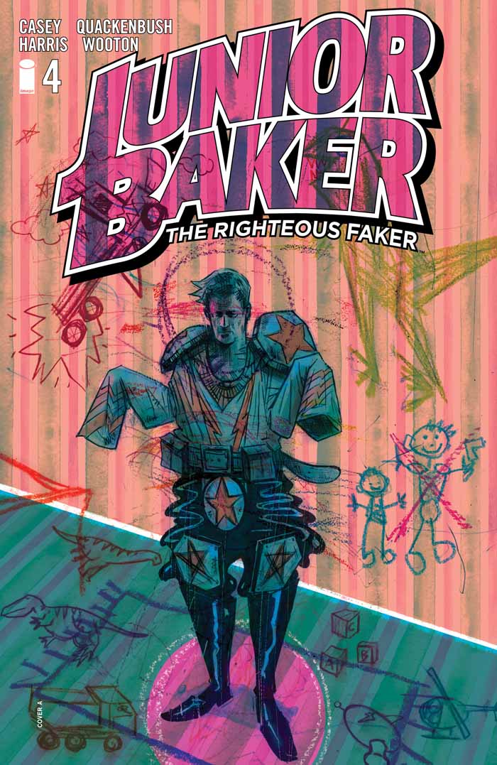 This image is the cover for the book JUNIOR BAKER THE RIGHTEOUS FAKER #4, JUNIOR BAKER THE RIGHTEOUS FAKER