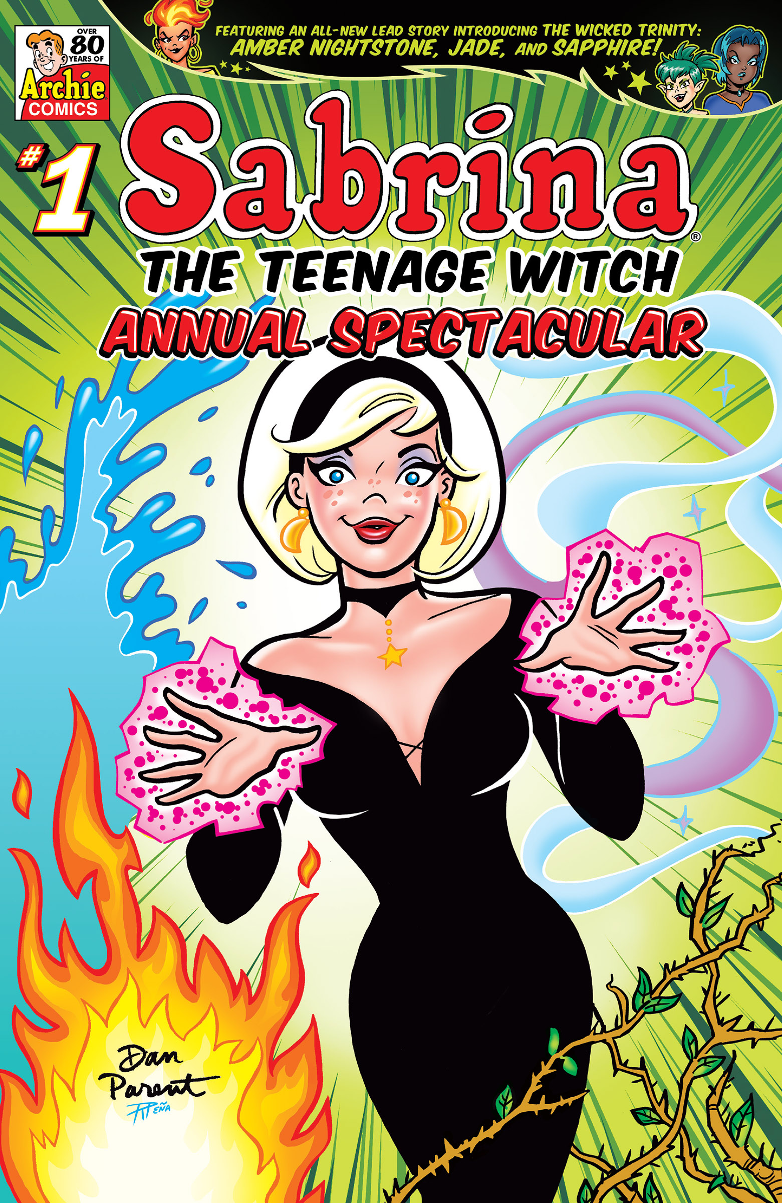 This image is the cover for the book Sabrina the Teenage Witch Annual Spectacular (2023), Sabrina the Teenage Witch (2019-)