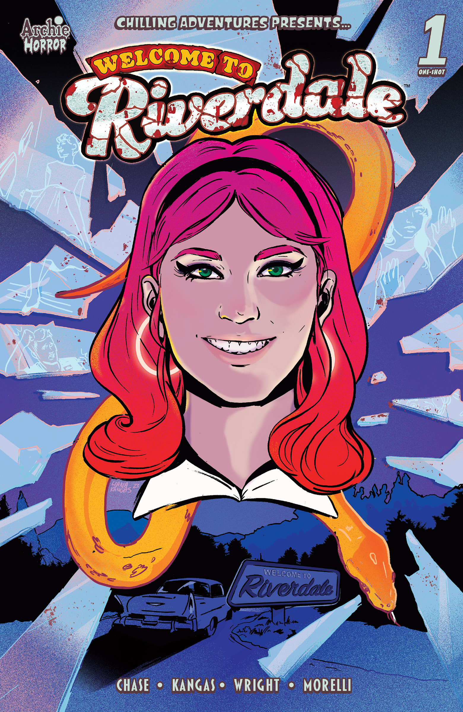 This image is the cover for the book Chilling Adventures Presents: Welcome to Riverdale, Archie Horror Presents