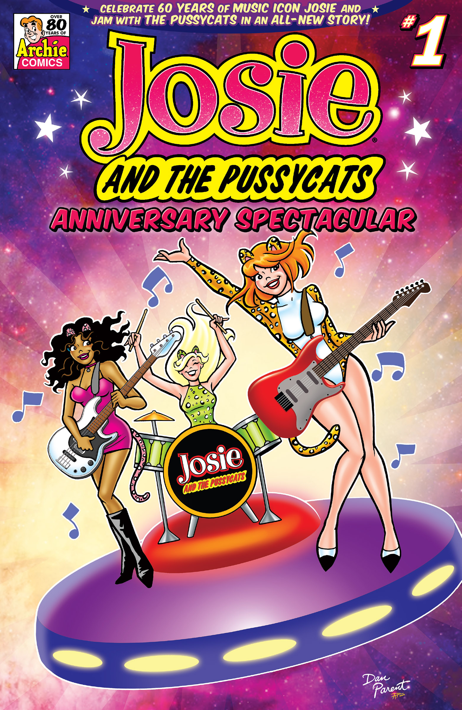 This image is the cover for the book Josie Anniversary Spectacular (One-Shot), Josie & the Pussycats