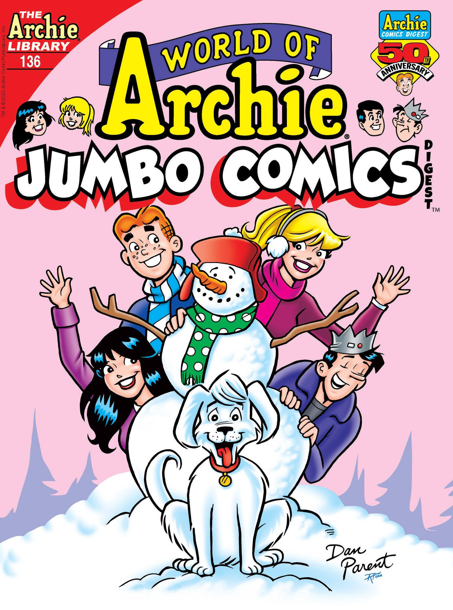 This image is the cover for the book World of Archie Double Digest #136, World of Archie Digest