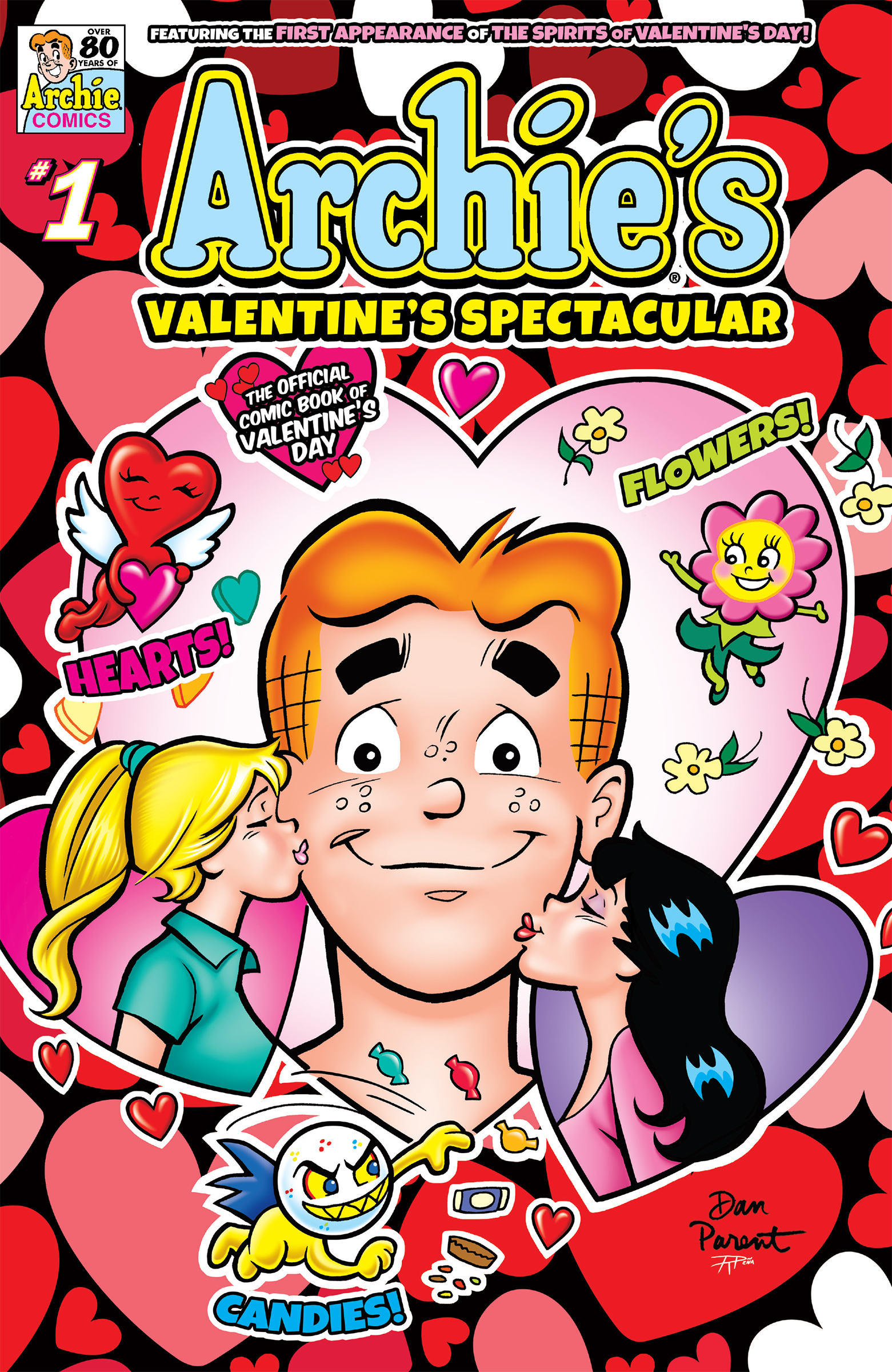 This image is the cover for the book Archie Valentine's Spectacular (2024), Archie Valentine's Day Spectacular