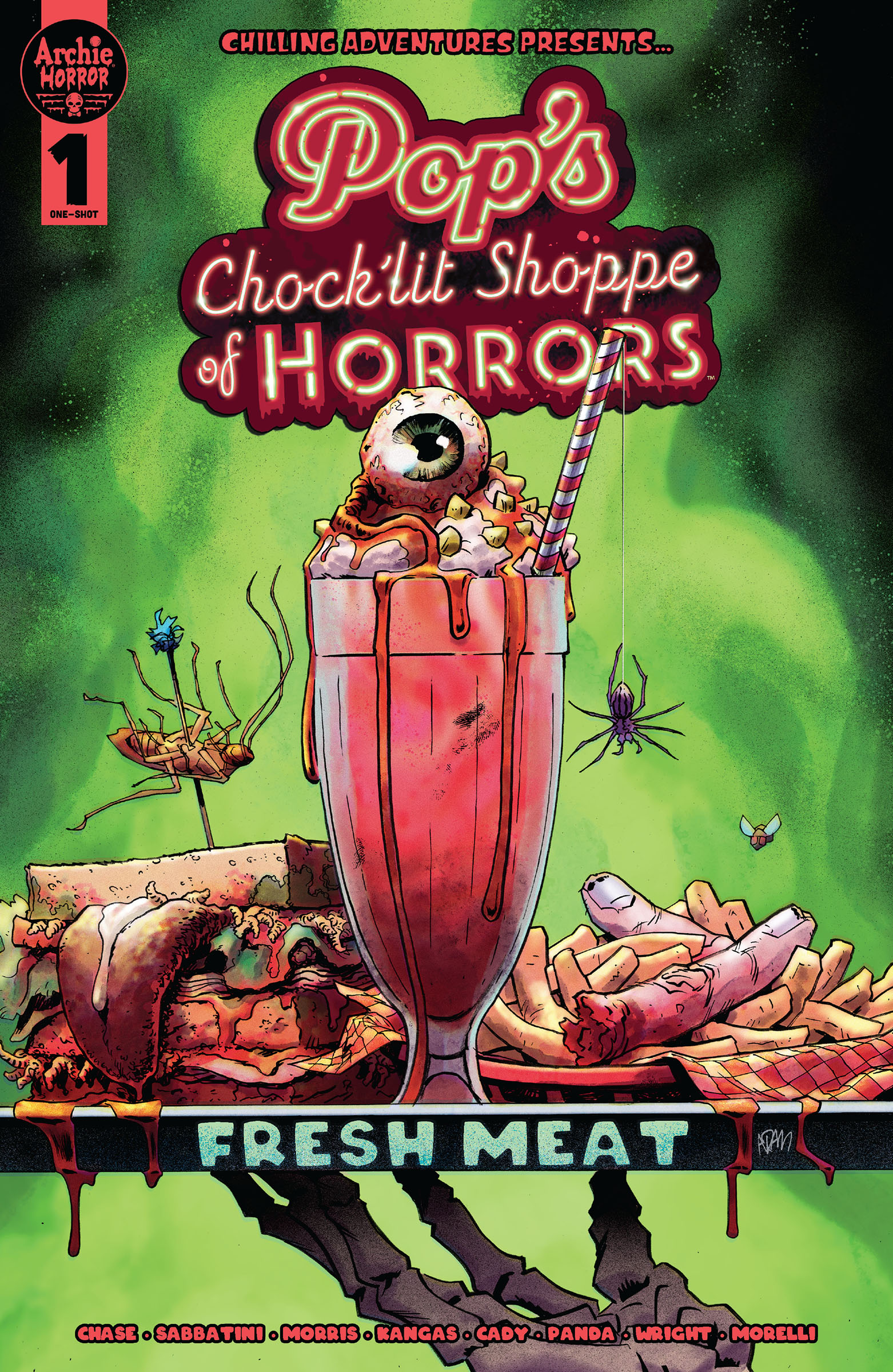 This image is the cover for the book Pop's Chock'lit Shoppe of Horrors: Fresh Meat (One-Shot), Archie Horror Presents