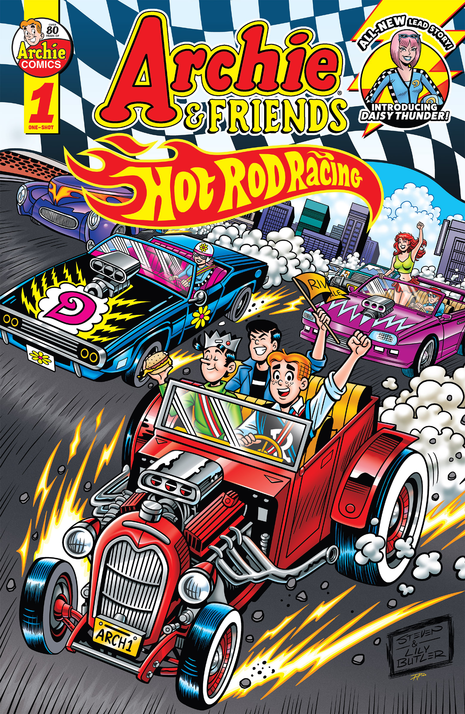 This image is the cover for the book Archie & Friends: Hot Rod Racing (One Shot), Archie & Friends