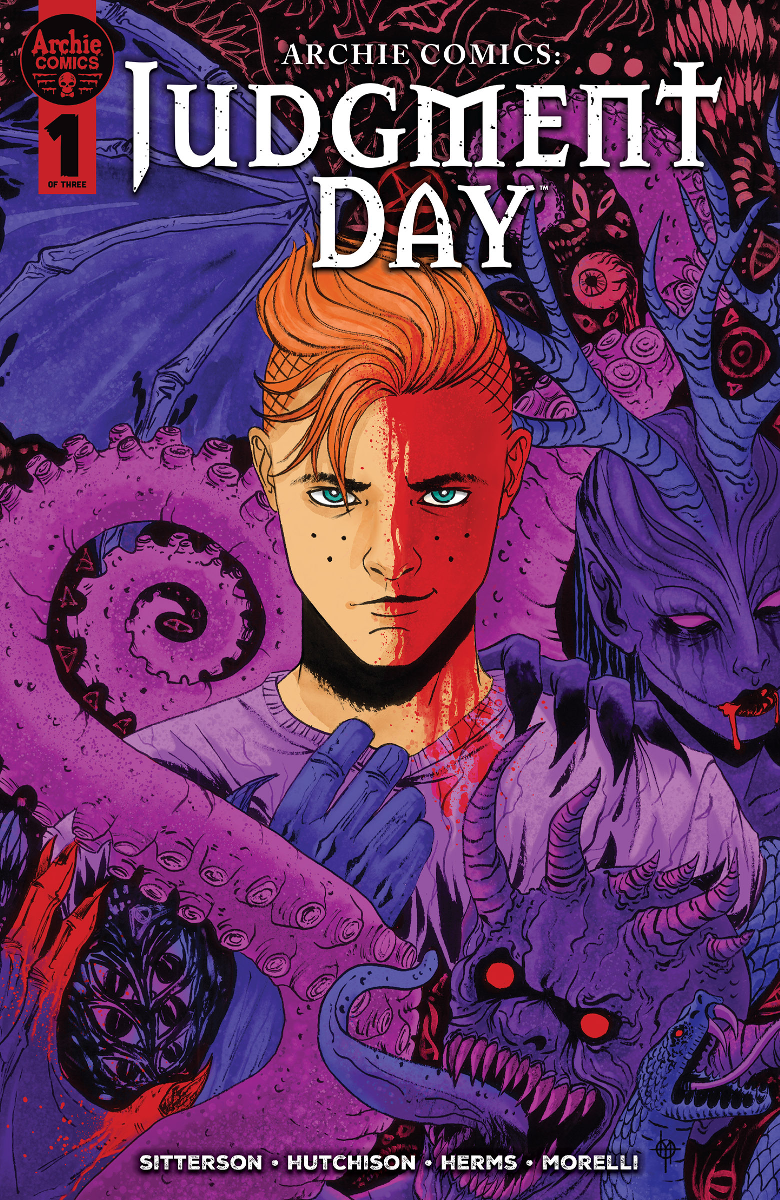 This image is the cover for the book Archie Comics: Judgment Day #1 (of 3), Archie Horror Presents