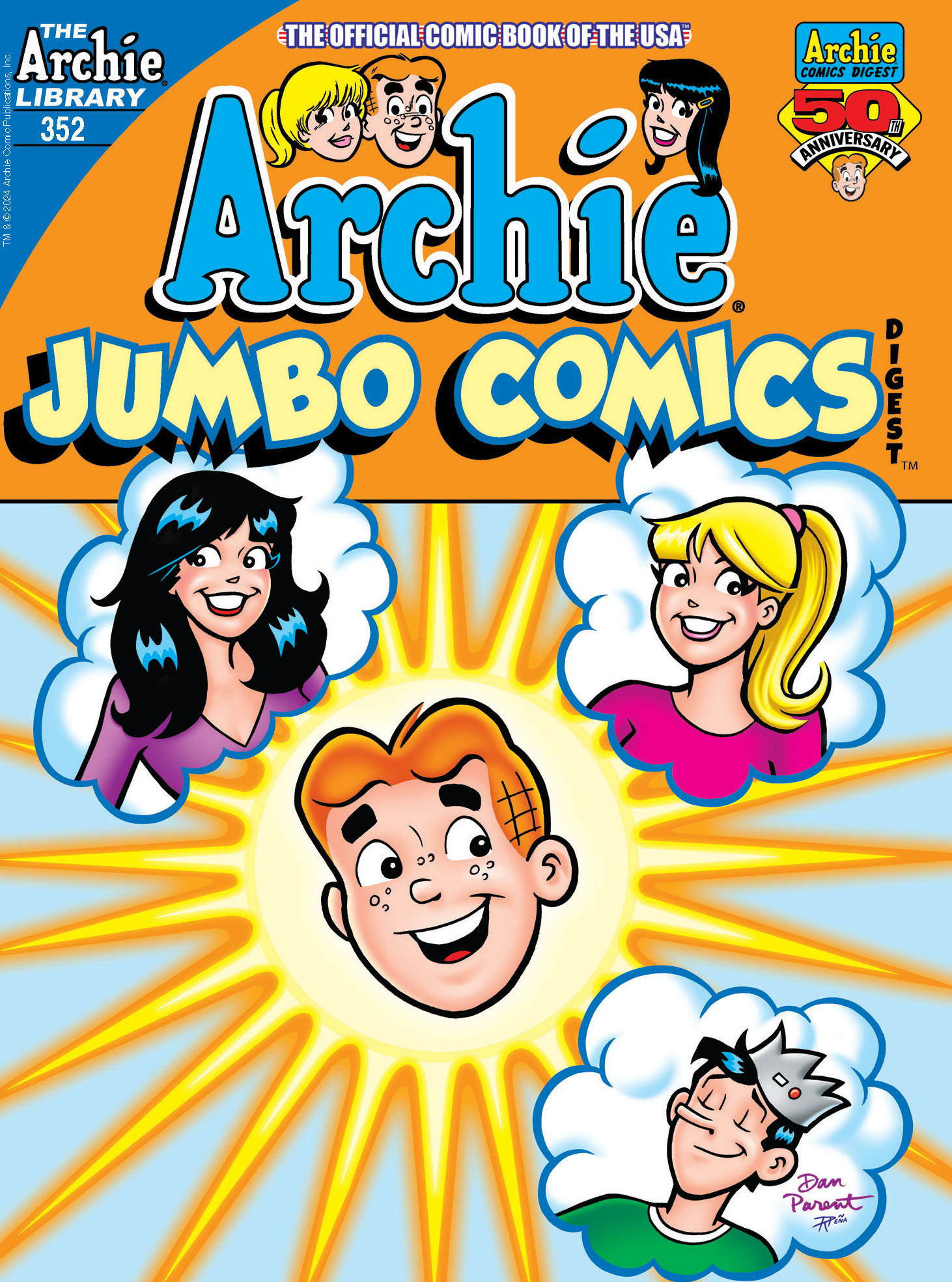 This image is the cover for the book Archie Double Digest #352, Archie Double Digest