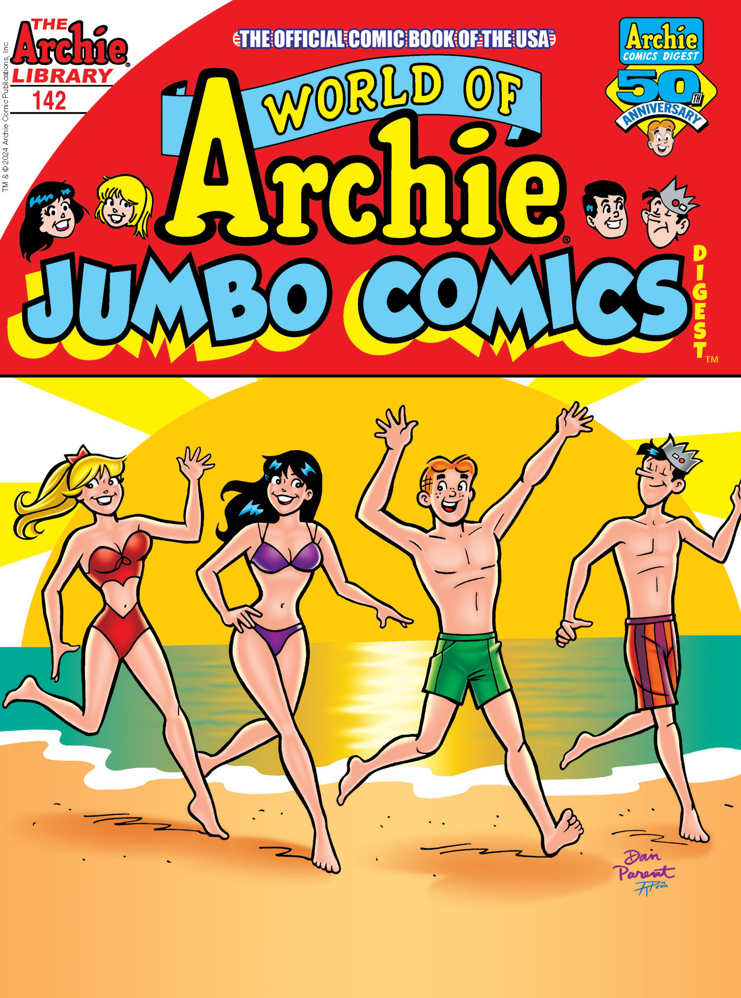 This image is the cover for the book World of Archie Double Digest #142, World of Archie Digest
