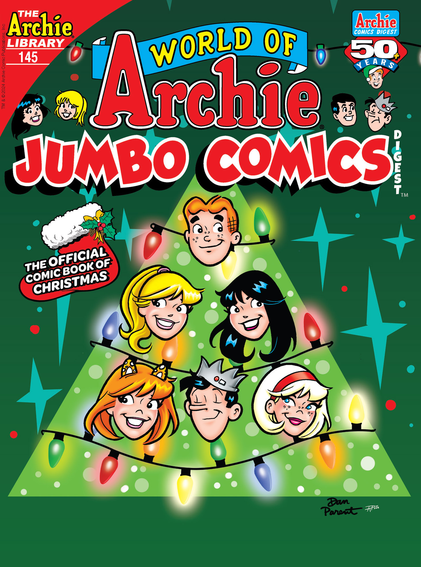 This image is the cover for the book World of Archie Double Digest #145, World of Archie Digest
