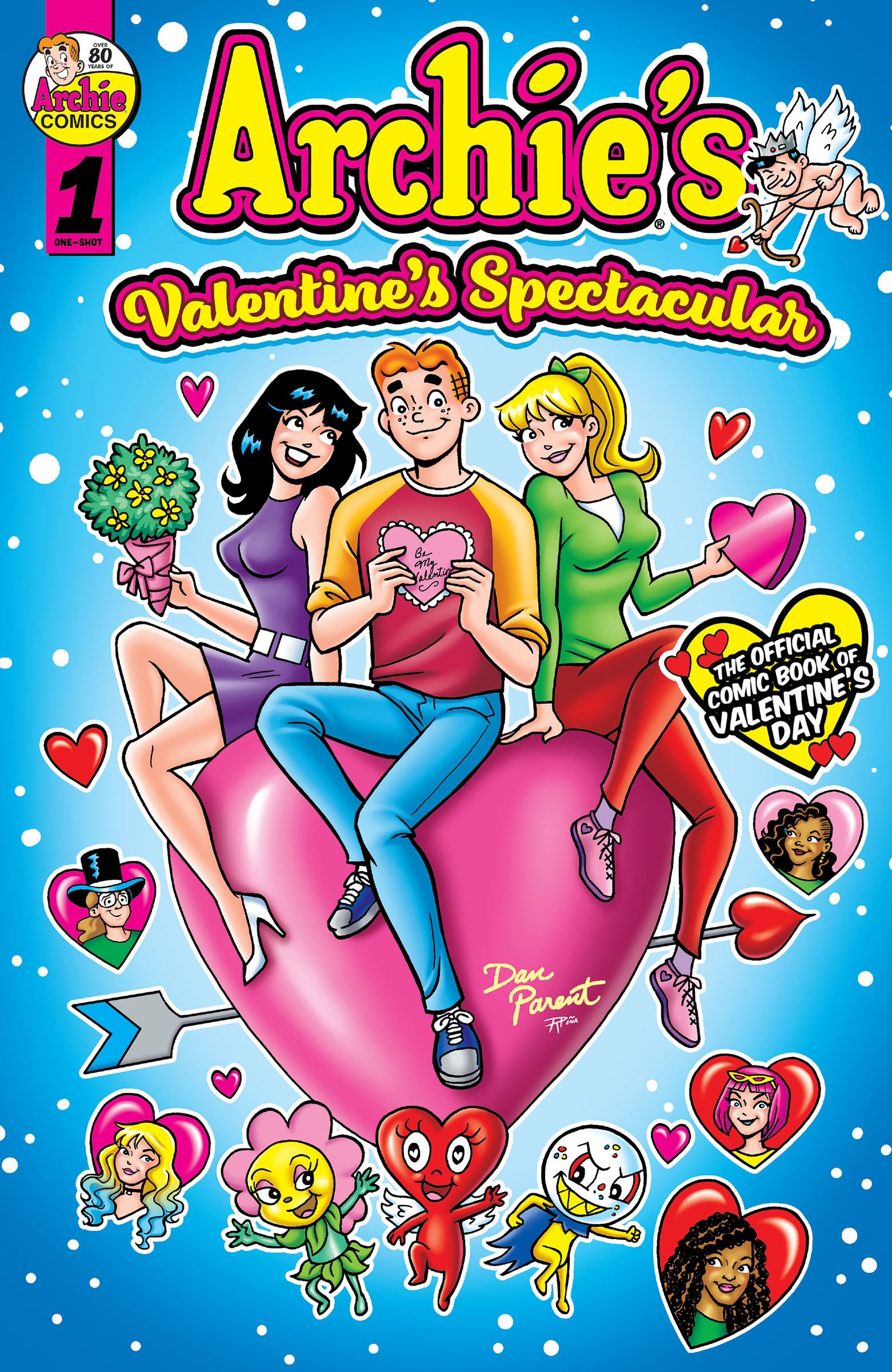 This image is the cover for the book Archie Valentine's Spectacular (2025), Archie Valentine's Day Spectacular