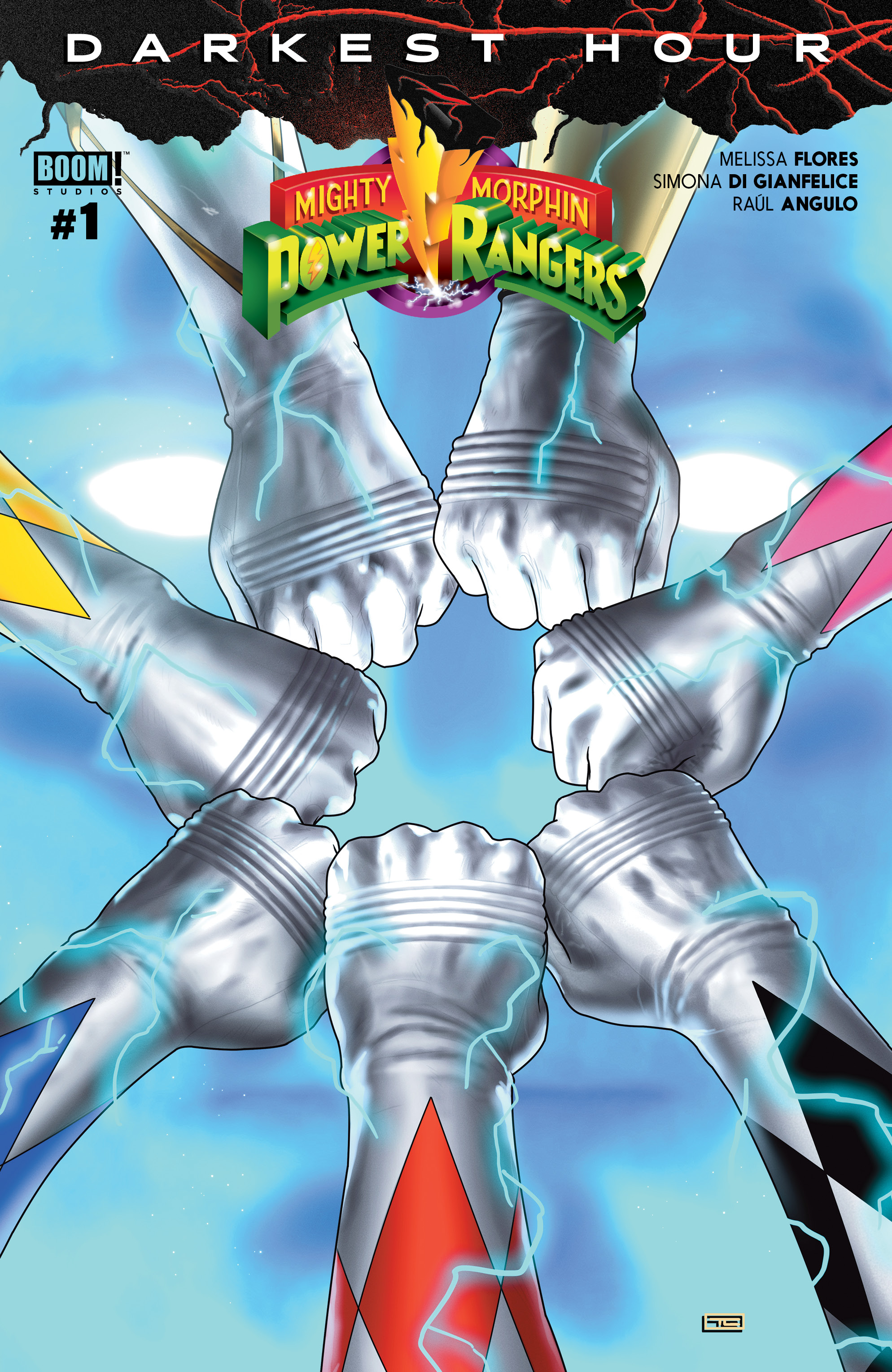This image is the cover for the book Mighty Morphin Power Rangers: Darkest Hour #1, Mighty Morphin Power Rangers: Darkest Hour