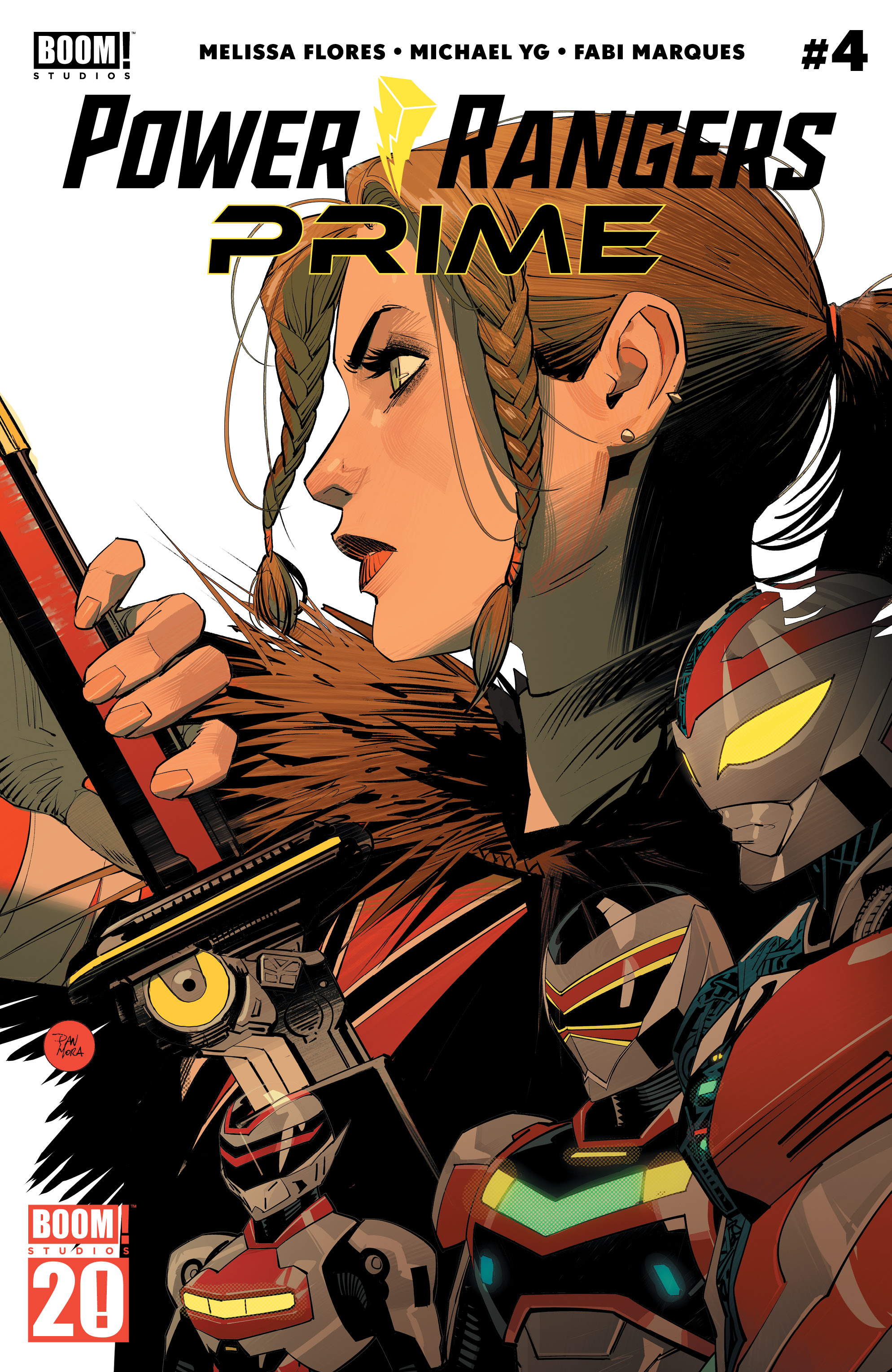 This image is the cover for the book Power Rangers Prime #4, Power Rangers Prime