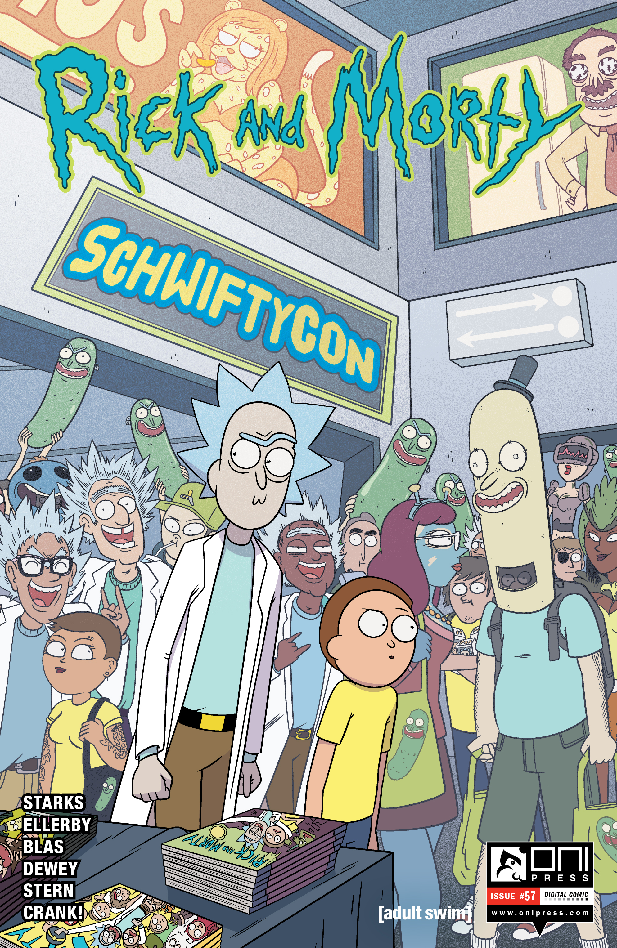 This image is the cover for the book Rick and Morty #57, Rick and Morty