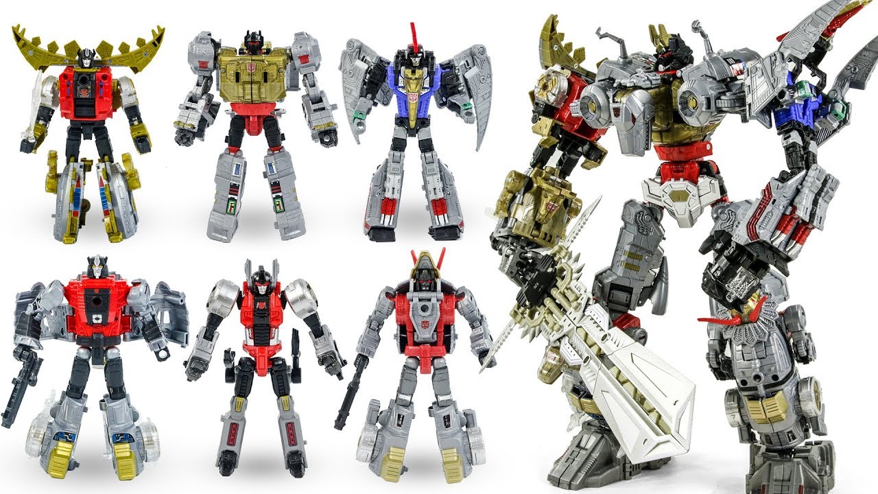 Volcanicus Dinobot Combiner Set of 6 Voyager Class, Deluxe Class