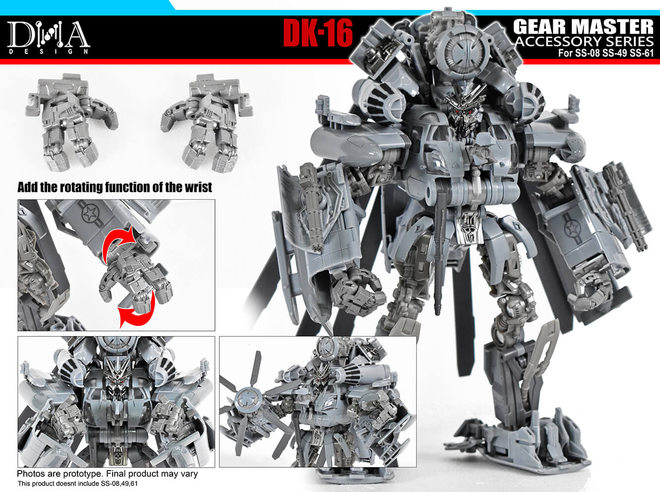 DK16 Upgrade Kit for Transformers Studio Series 08 Blackout 61
