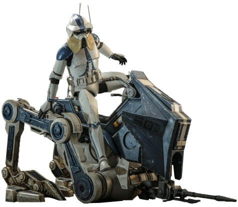 Figurine Star Wars The Clone Wars, AT-RT Avec ARF Trooper, Hasbro 1/18, Occasion
