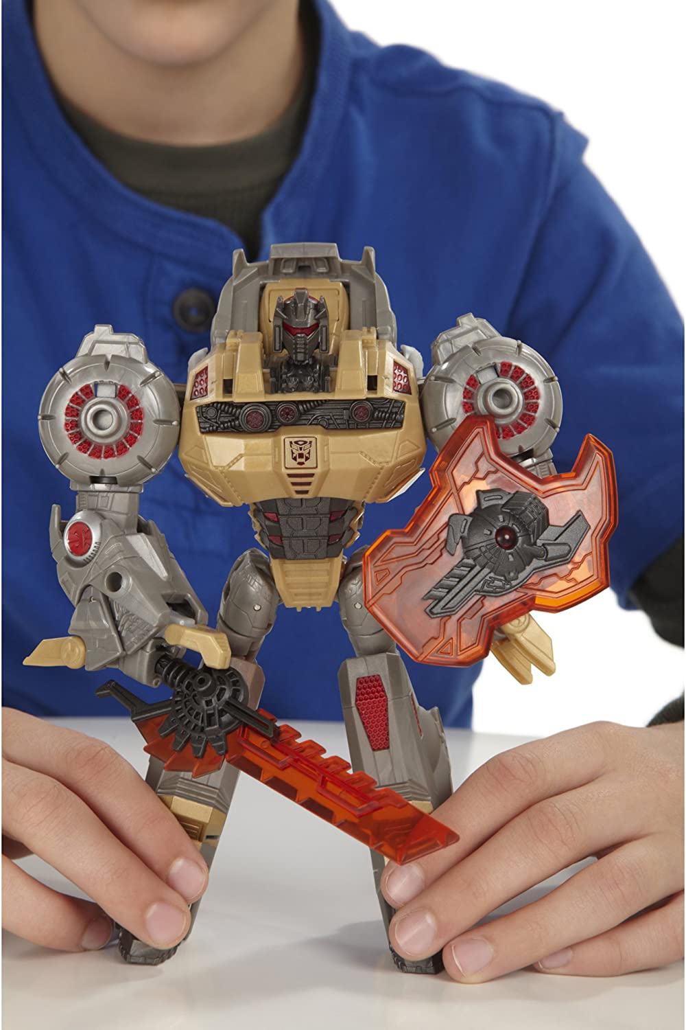 Transformers Generations Voyager Class – Figura Grimlock, Da Robot A T-Rex Con Luci E Mascella Snodata