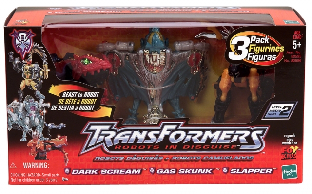 Dark Scream Gas Skunk and Slapper Predacon Trio Giftpack Mega Class | Transformers Robots in Disguise RID