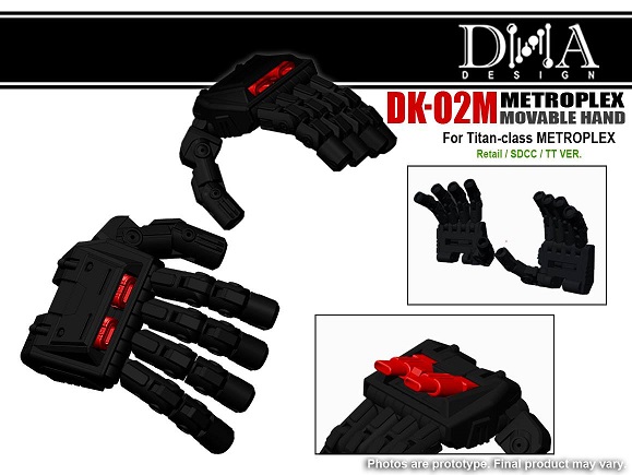 DK-02M Movable Hands Upgrade Kit for Transformers Generations Titan Metroplex | Dna Design | Upgrade Kit