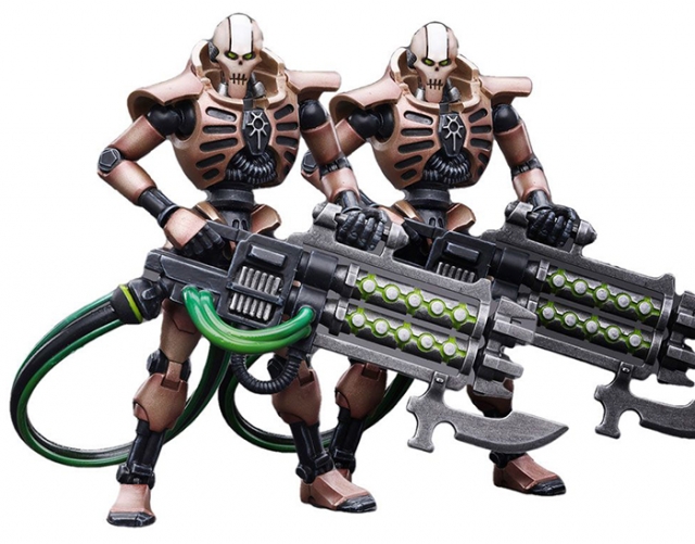 Necrons Szarekhan Dynasty lmmortal with Gauss Blaster 1/18 Scale Set of 2 | Warhammer 40K | Joy Toy