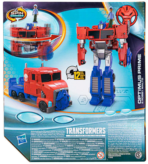 Spin Changer Optimus Prime and Robby Malto Transformers EarthSpark