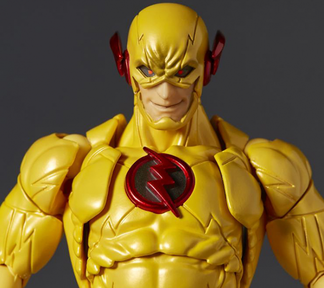 Kaiyodo Revoltech Amazing Yamaguchi Reverse Flash Action Figure 2025 - DC Heroes, Giallo Con Effetti Fulmine