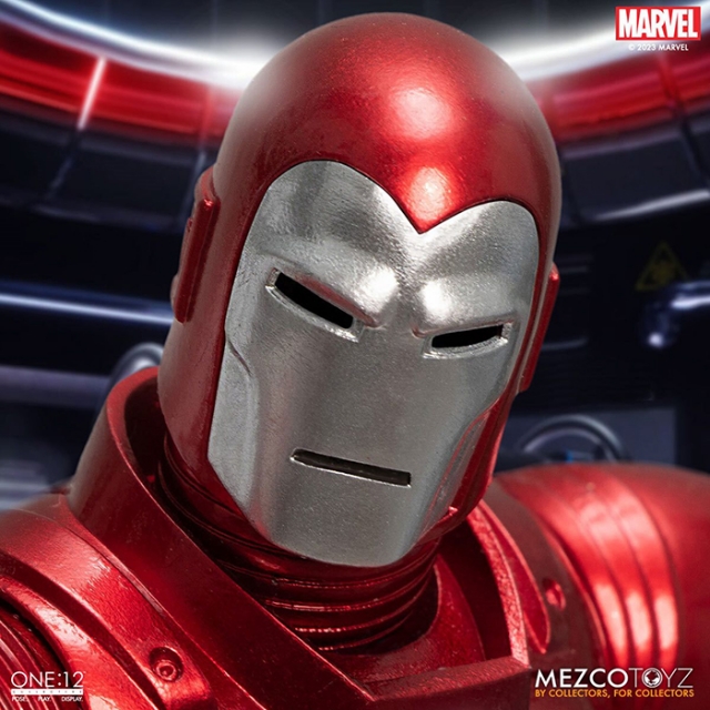 Figurine Iron Man Armure Argent Centurion – One:12 Collective Mezco – Édition Marvel Deluxe 15cm