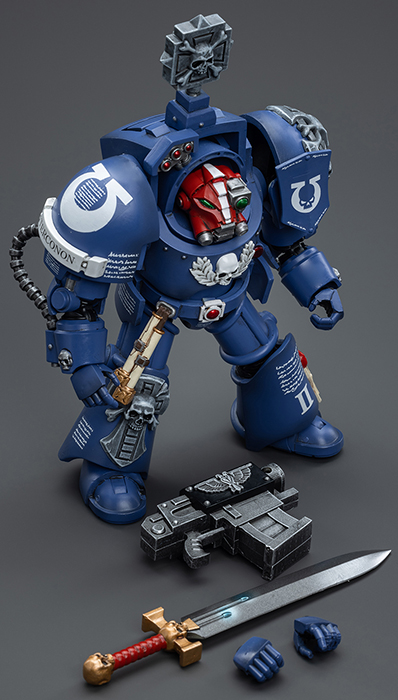 HiPlay JoyToy Warhammer 40K Figura coleccionable: Ultramarines Sternguard veterano con rifle de