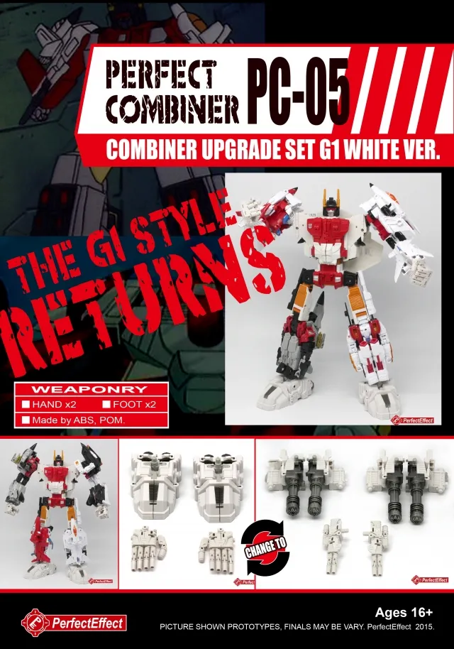 PC-05 Upgrade Kit White Version for Transformers Combiner Wars Superion | Perfect Effect | Upgrade Kit