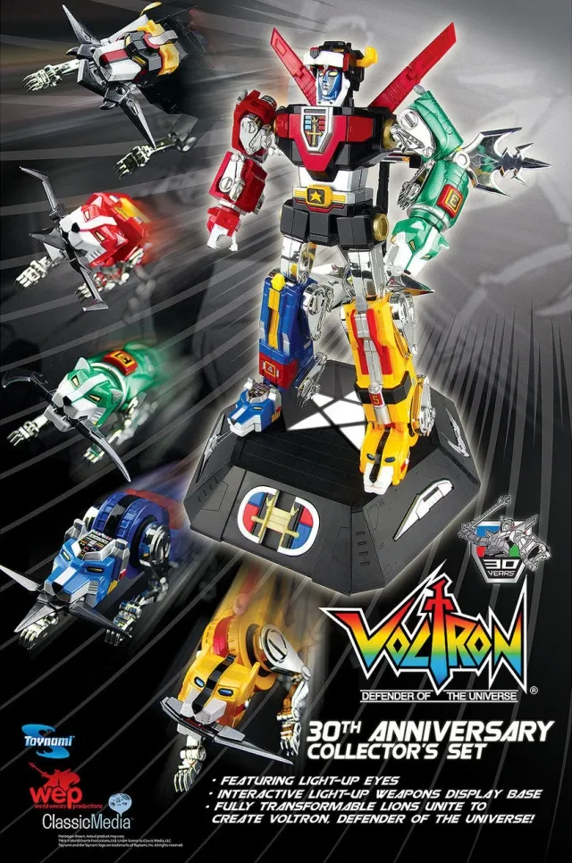 Voltron 30th Anniversary Collectors Set with Die-Cast light-Up LED's Sound and Stand