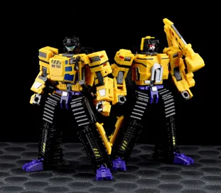 Giant Set A Bulldozer and Excavator Yellow Version | MakeToys | Mtcombiner