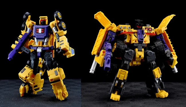 Giant Set B Crane and Dump Truck Yellow Version | MakeToys | Mtcombiner