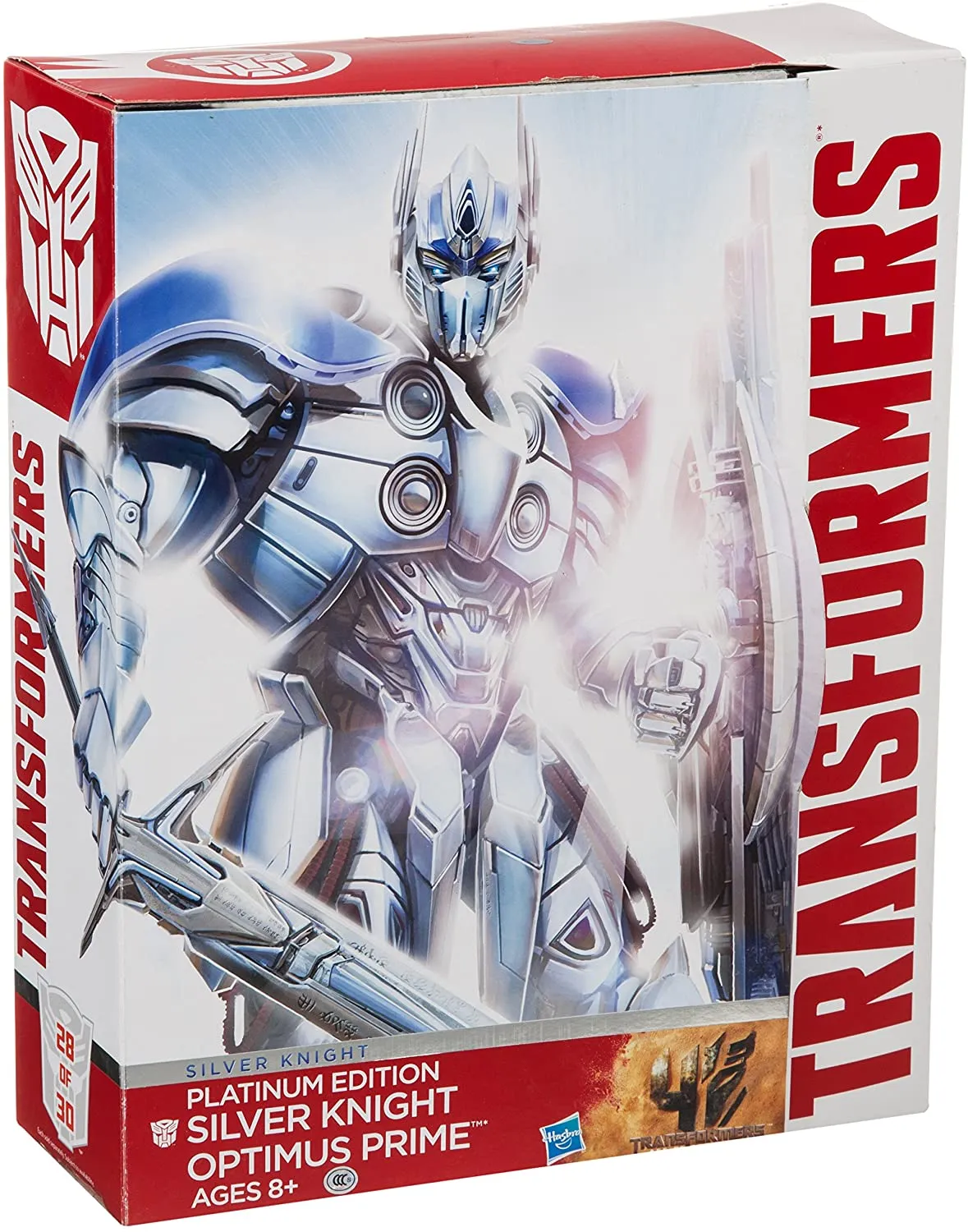 Silver Knight Optimus Prime | Platinum Edition Transformers Figure