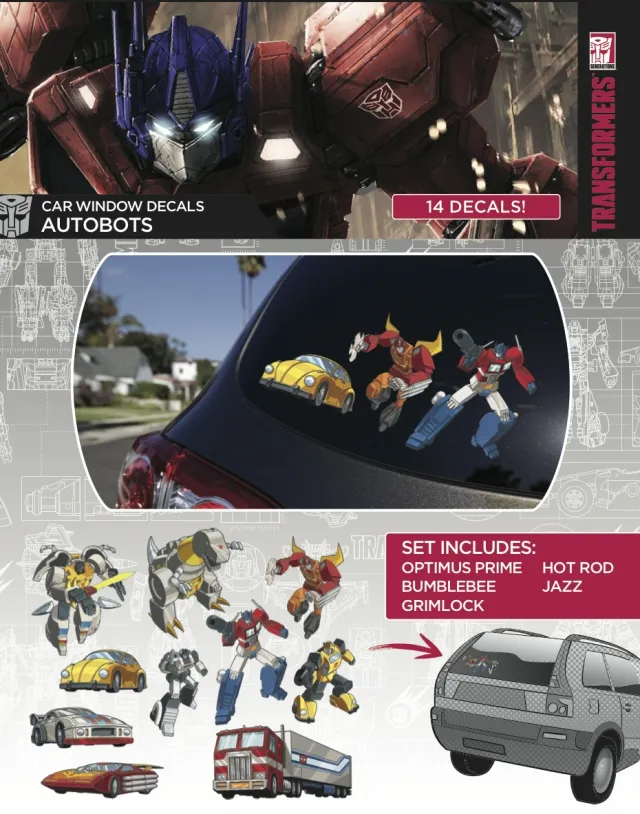 Autobot Car Window Decal Family Pack | Transformers G1 Generation One