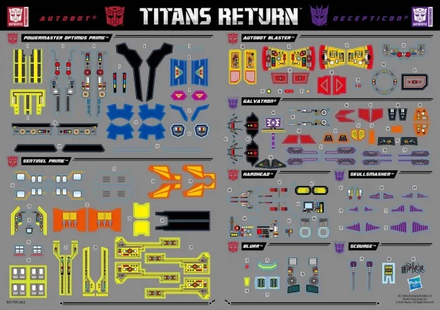 Powermaster Optimus Prime and Galvatron Exclusive Sticker Set Leader Class  | Transformers Generations Titans Return