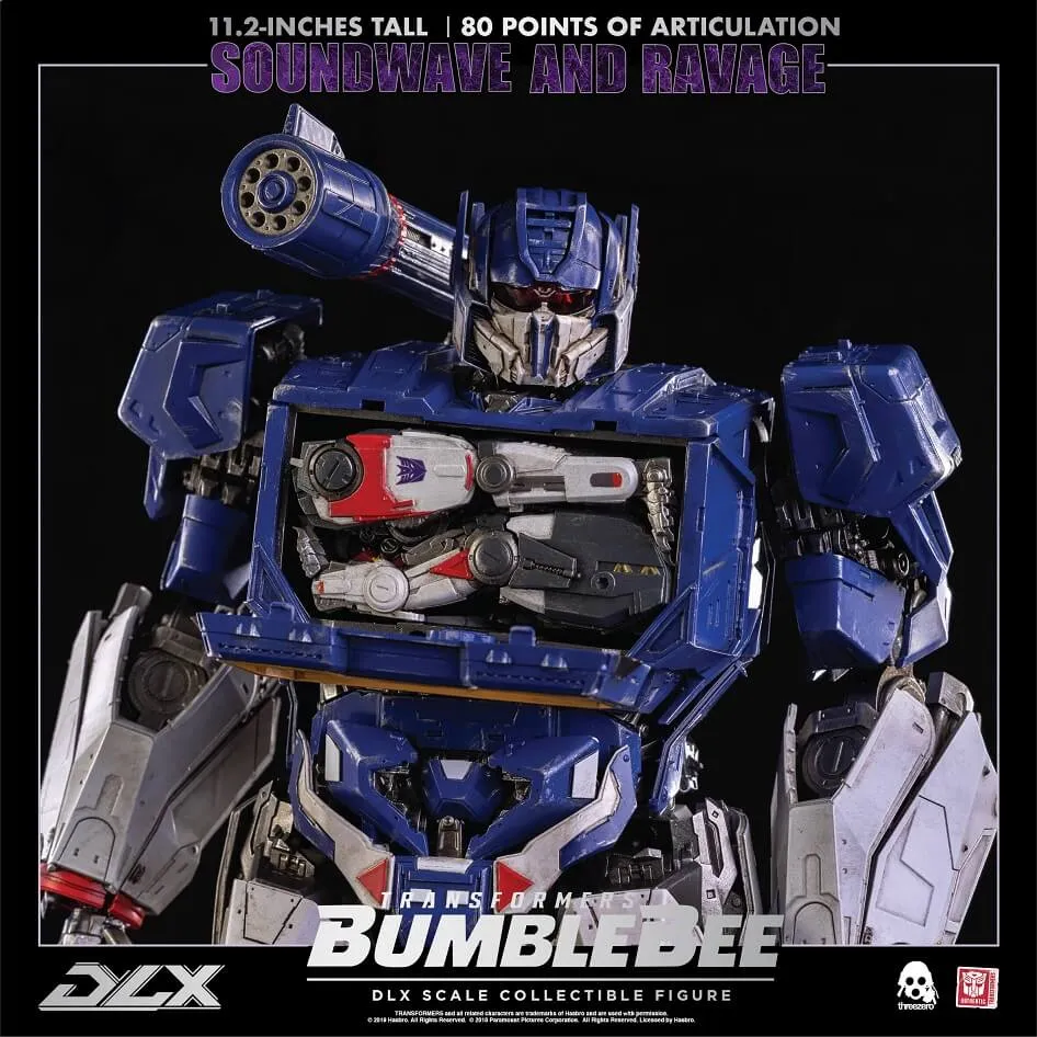トランスフォーマー threezero サウンドウェーブ Soundwave and Ravage Collectible Figure DLX Scale
