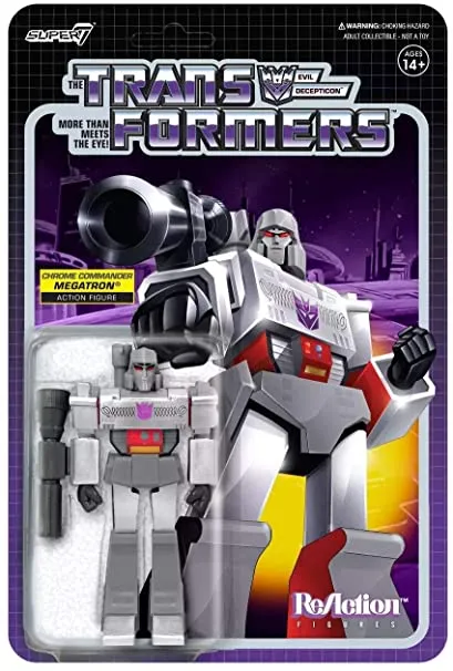 Chrome Commander Megatron Figure | Transformers ReAction G1 Generation One