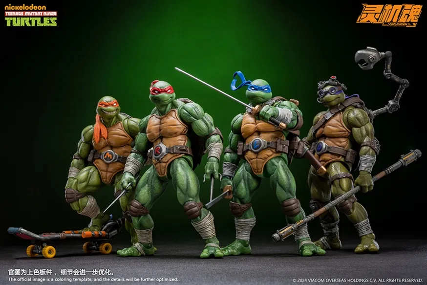 LingJiHun 霊機魂 TMNT タートルズセット Michelangelo 1/12 Scale | Teenage Mutant Ninja Turtles | LingJiHun